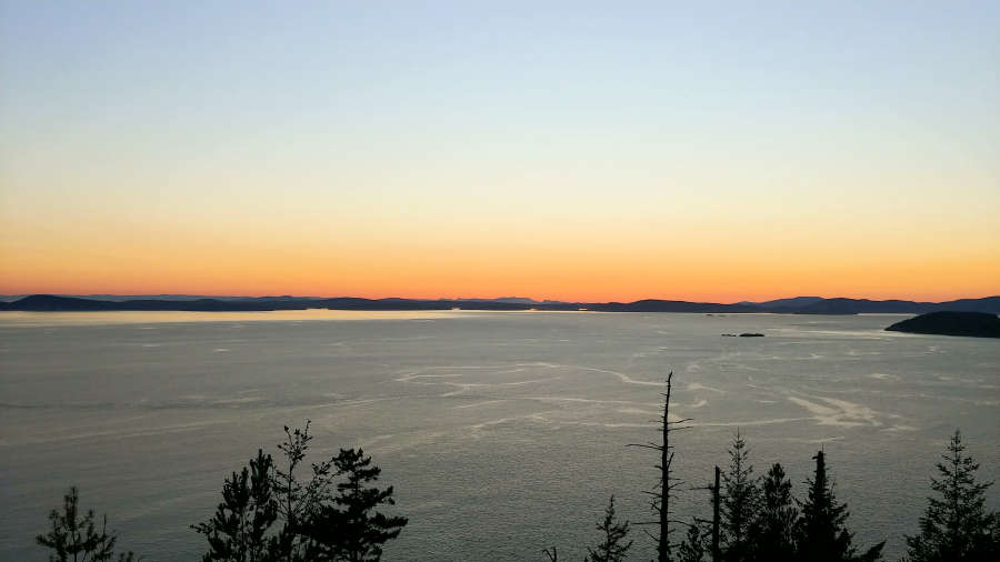 Sunset at Sears Head Overlook in Anacortes.