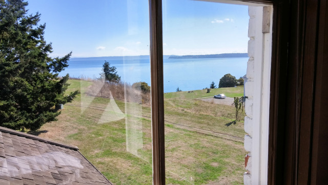 View from the bedroom at Alexander's Castle at Fort Worden near Port Townsend.