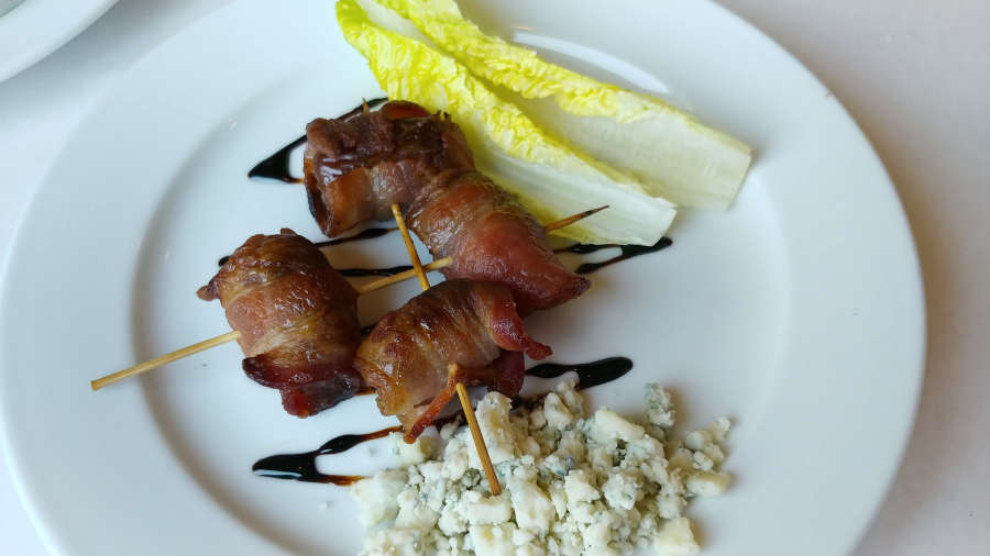 Bacon wrapped dates at Cafe Nola.
