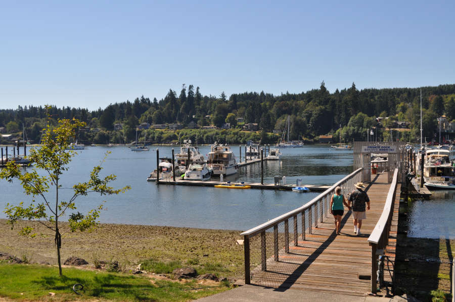 De waterfront trail op Bainbridge Island.