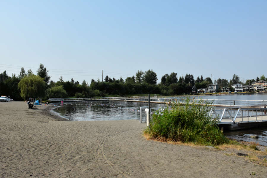 Swimming area at Lake Meridian Park in Kent, Washington.
