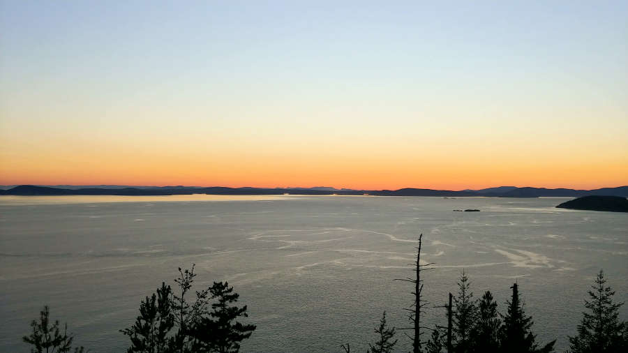 Sunset at Sares Head in Anacortes, Washington.