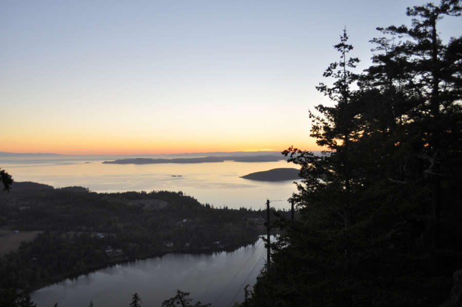 Sunset at Mt. Erie in Anacortes, Washington.