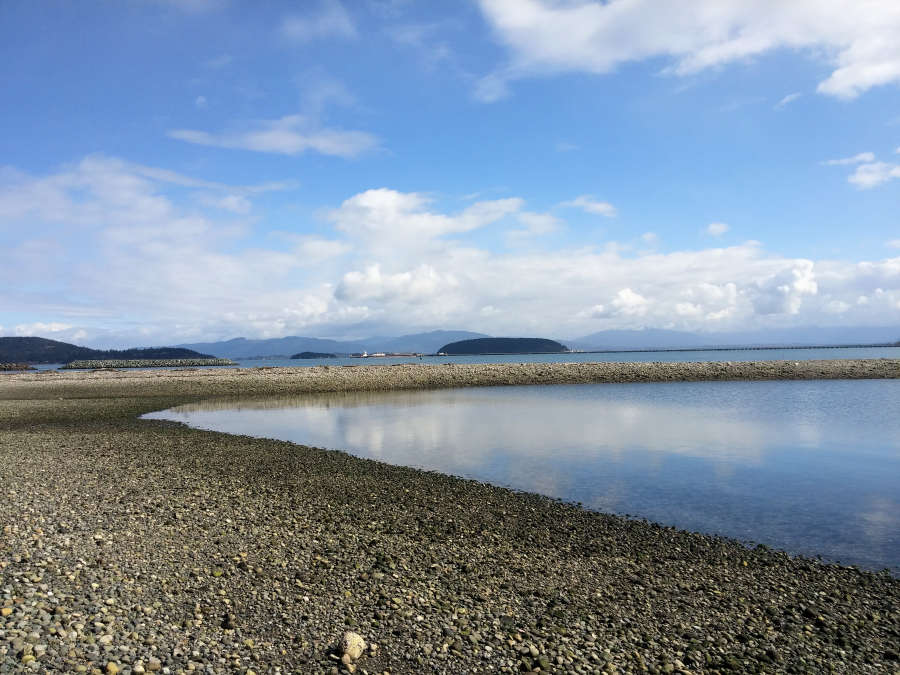 Beaches along the Tommy Thompson trail in Anacortes, Washington. 