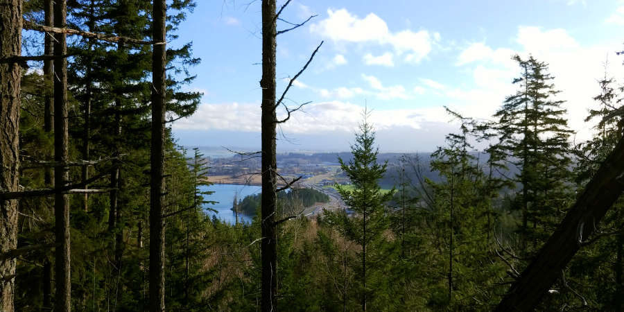 View of HWY 20 coming into Anacortes, Washington.