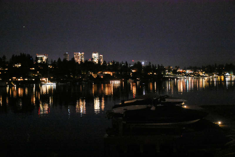 Bellevue and the water at night.