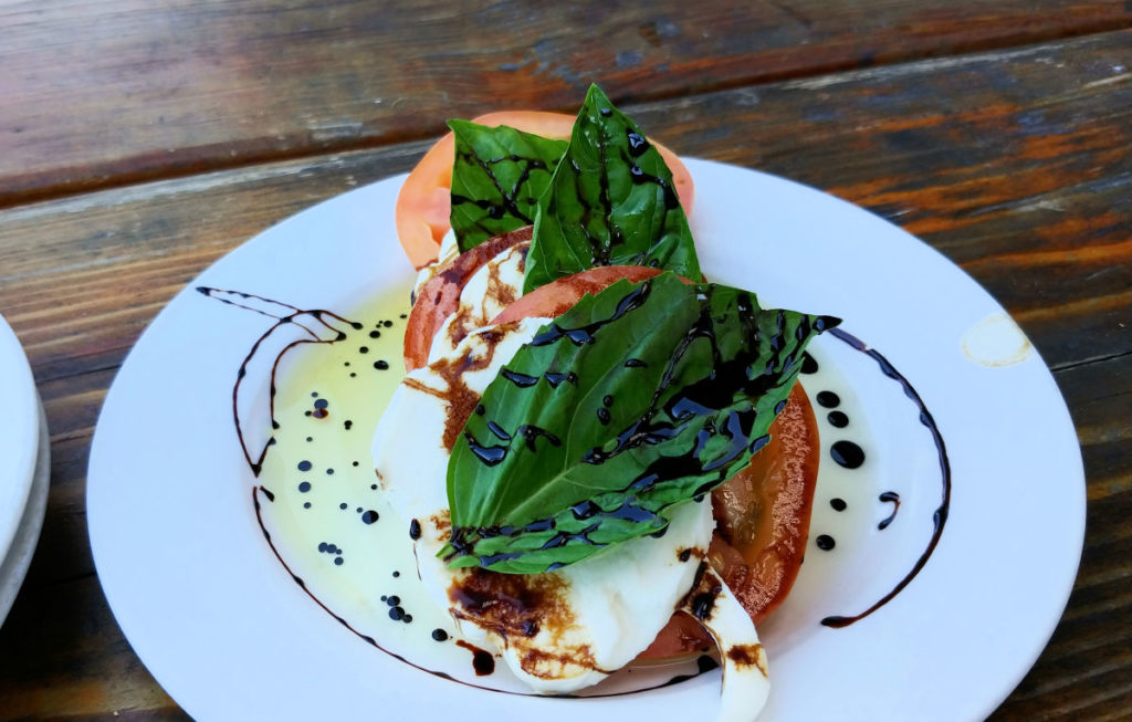 A caprese salad from Saddle Rock Pub Brewery.