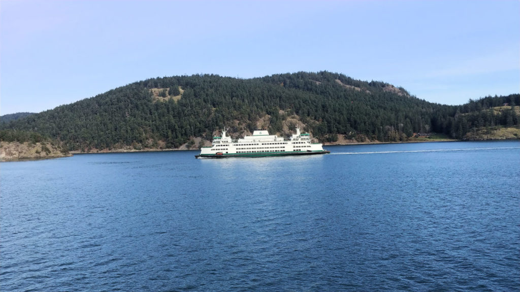 A Washington State Ferry in the San Juan Islands.