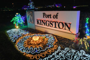 The Port of Kingston lit up for the holiday season.