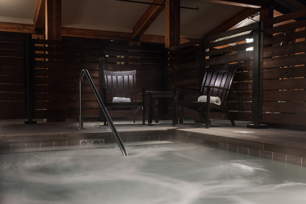 The hot tub at Cedarbrook Lodget in SeaTac, Washington.