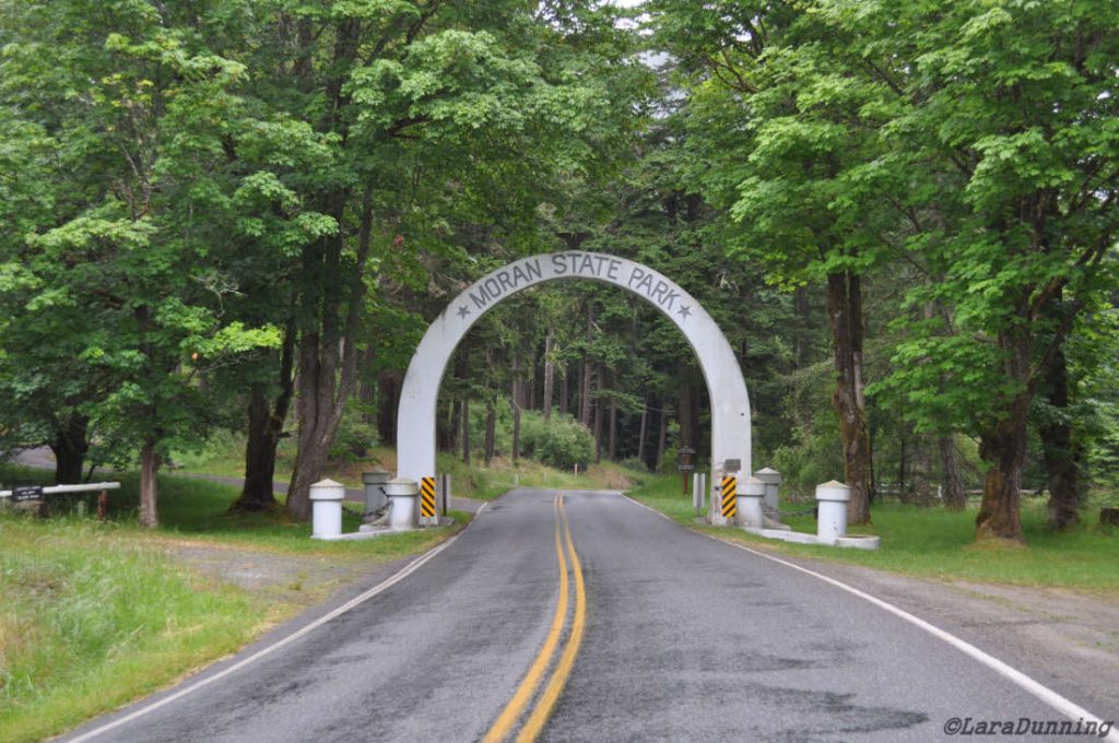 The arch entering Moran State Park on Orcas Island. 