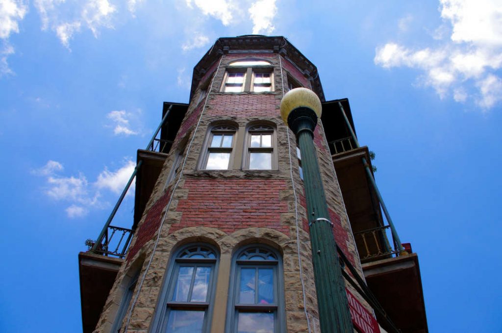 The Flat Iron building in Eureka Springs, Arkansas. 