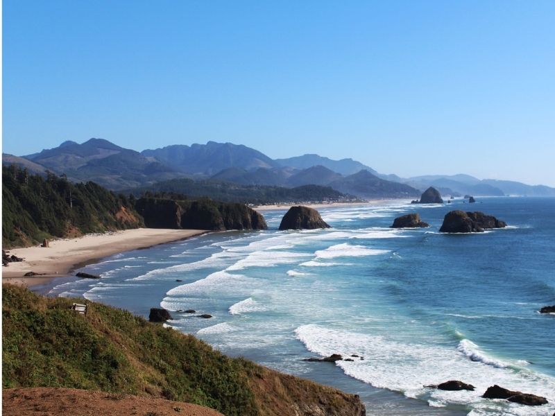 cannon beach oregon from above