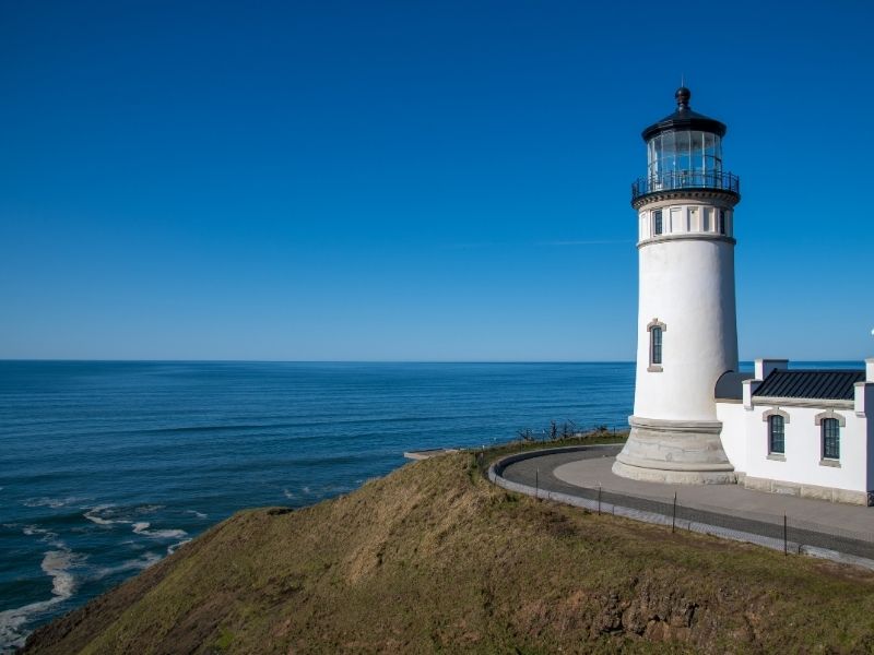 a scenic lighthouse in washington state at cape disappointment