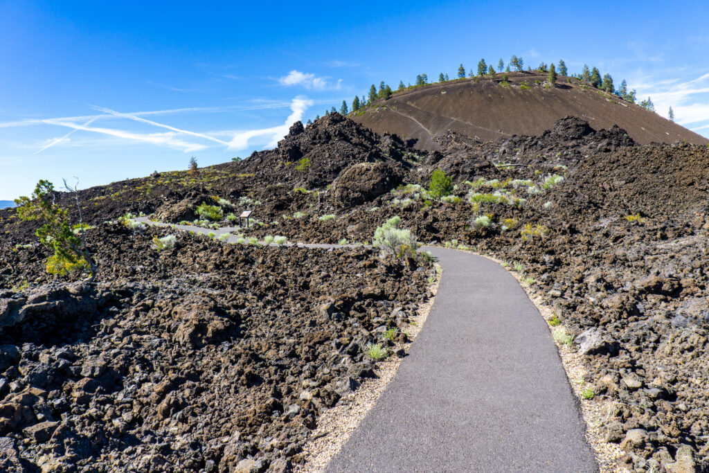 paved trail of the molten lands at Newberry National Volcanic Monument