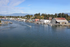 view of la conner washington from across the water, one of the best small towns in washington state