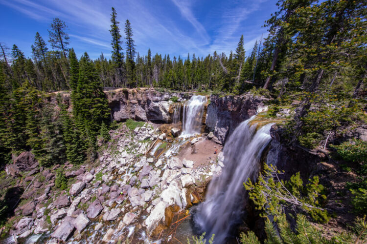 Long exposure shot of Paulina Creek Falls in Newberry National Volcanic Monument, Oregon
