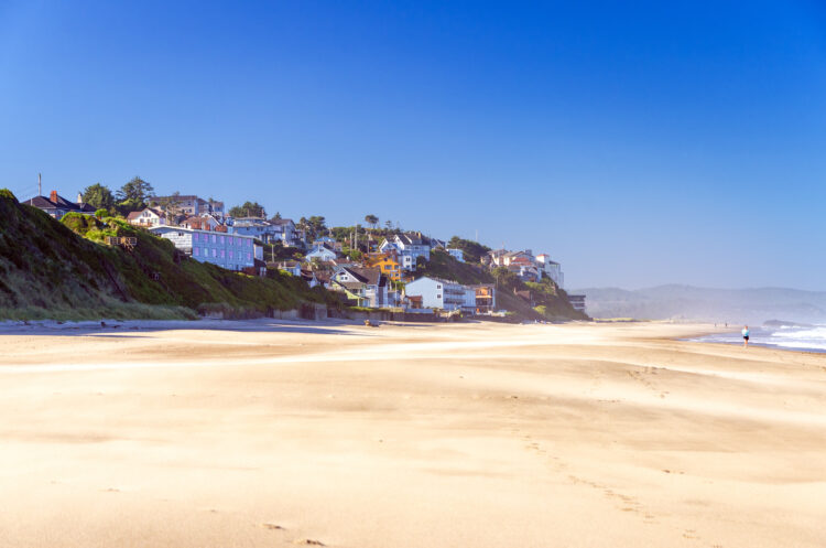 one of the best beach towns in oregon as seen from the sand