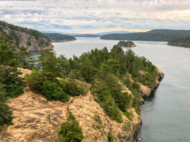 beautiful coastal landscape of Oak Harbor with views over the Puget sound, a lovely coastal town in Washington