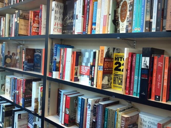 bookstore shelves in portland