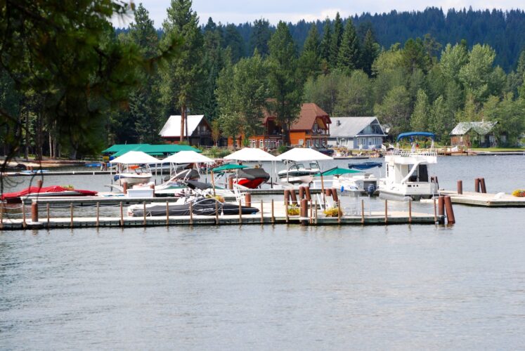 harbor as seen from the water in mccall idaho, one of the best small towns in idaho to visit